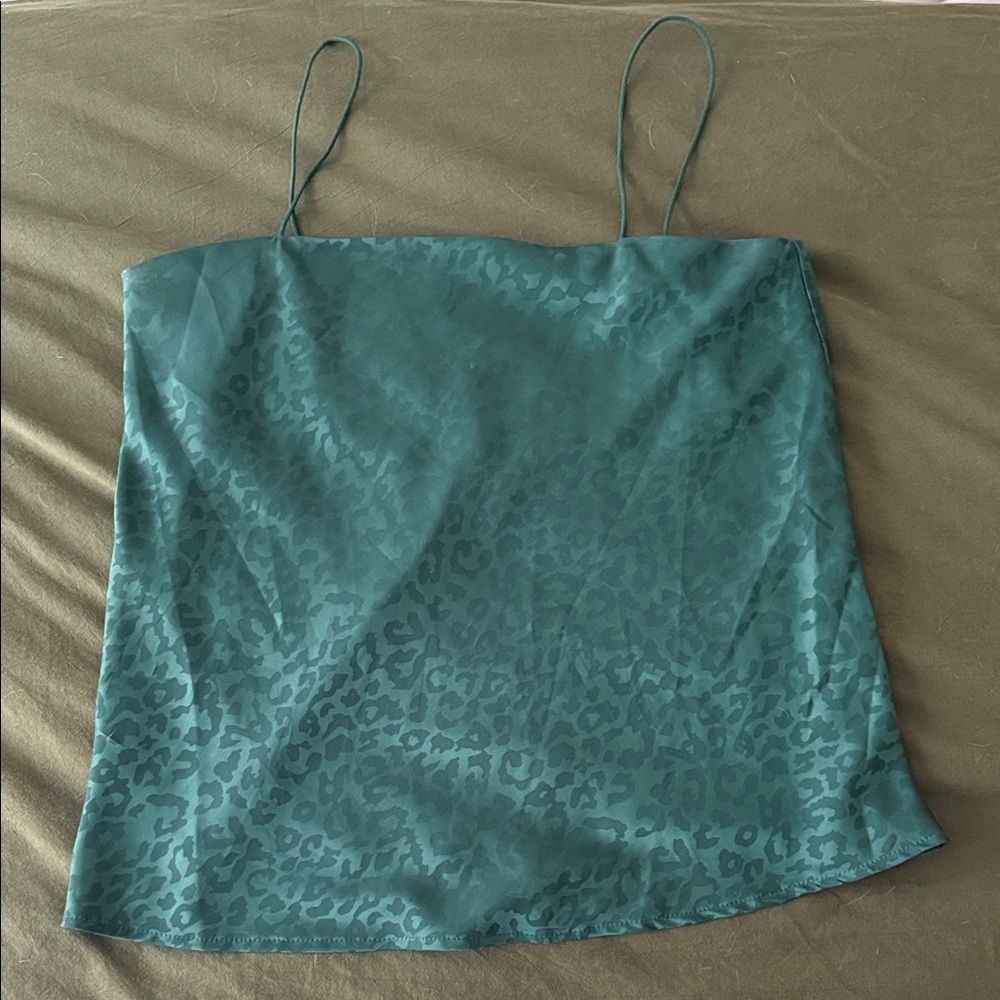 Green Leopard Print Cami Top